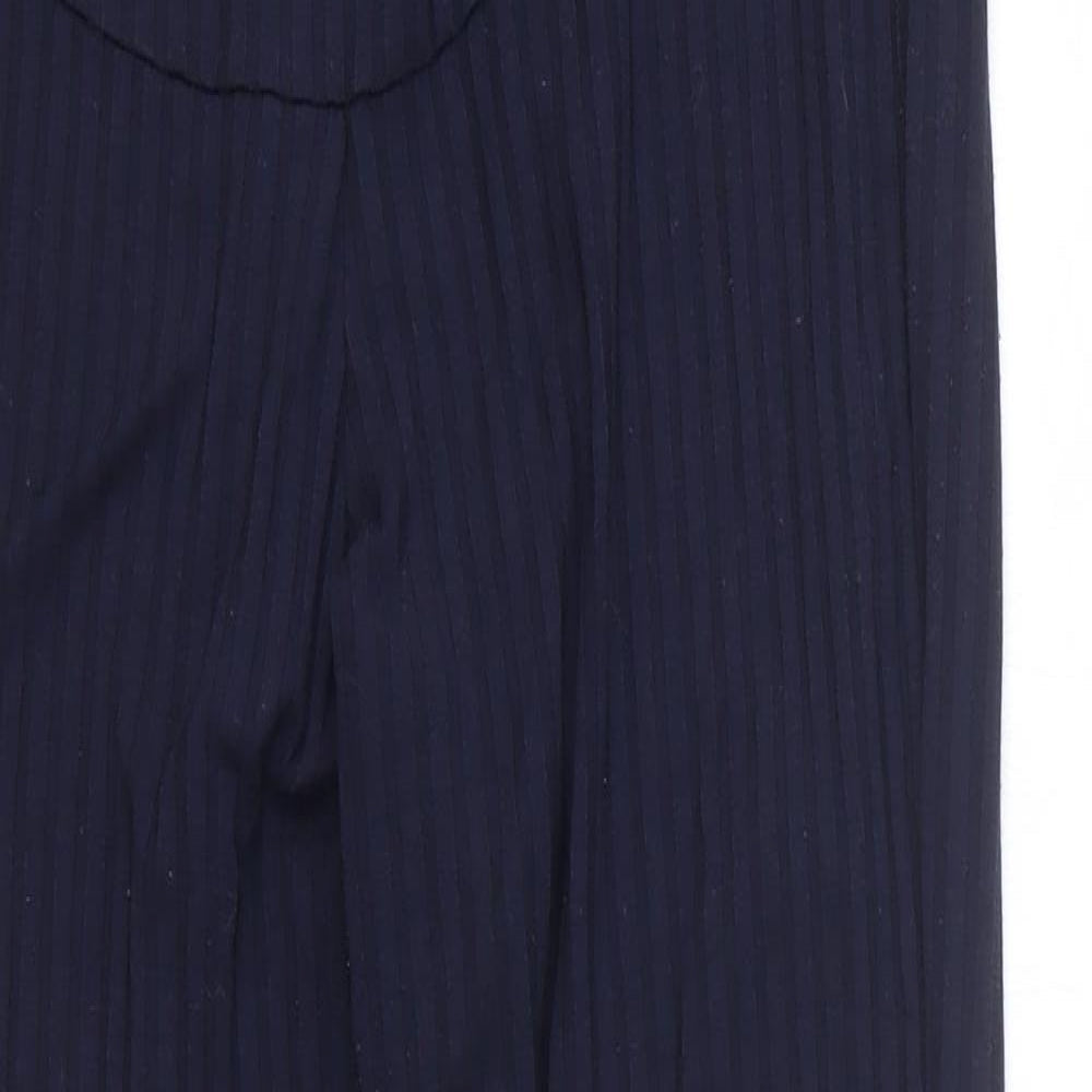 H&M Womens Blue Polyester Trousers Size M L28 in Regular