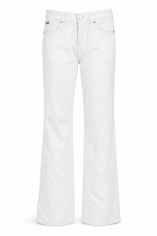 Per Una Womens White Cotton Straight Jeans Size 8 L29 in Regular Zip