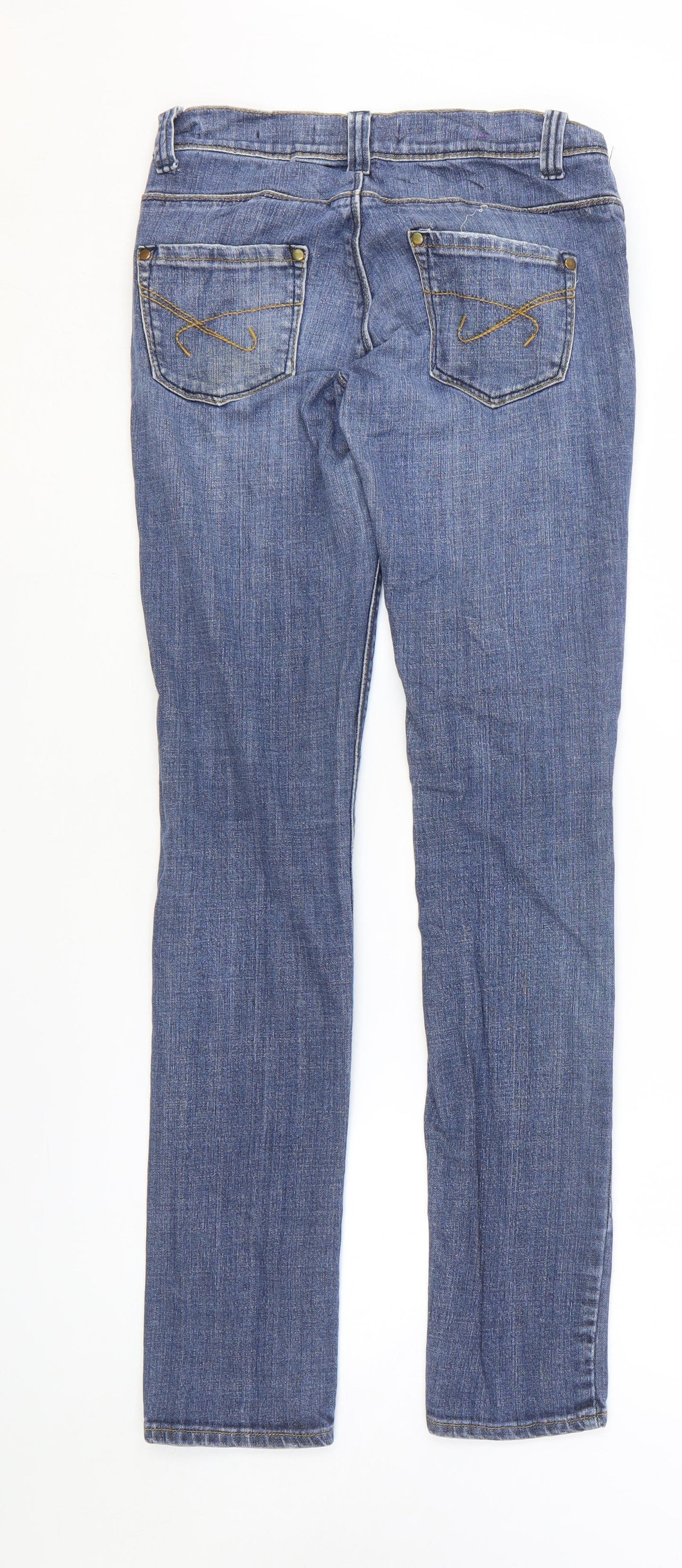 Disco Womens Blue Cotton Skinny Jeans Size 8 L31 in Slim Zip