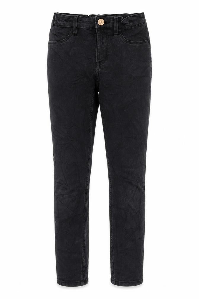 Denim & Co. Girls Black Cotton Skinny Jeans Size 10-11 Years Regular Zip