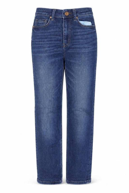 Marks & Spencer Womens Blue Cotton Skinny Jeans Size 8 L24 in Regular Zip
