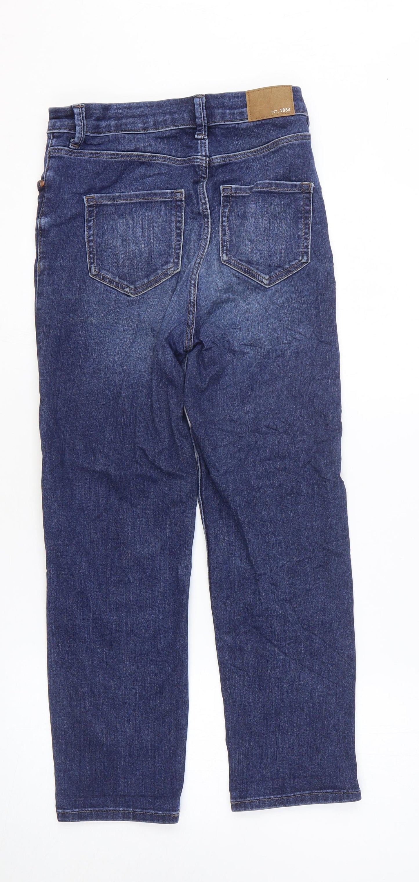 Marks and Spencer Womens Blue Cotton Skinny Jeans Size 8 L24 in Regular Zip