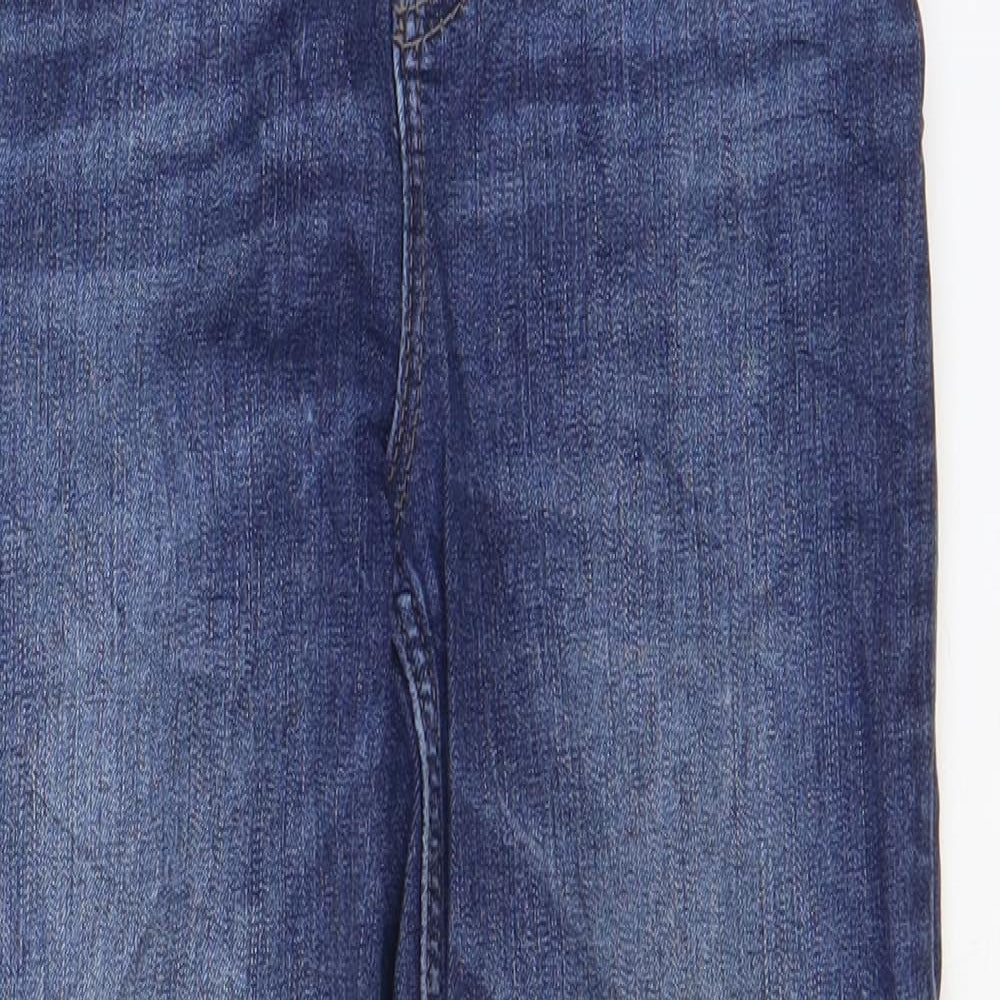 Marks and Spencer Womens Blue Cotton Skinny Jeans Size 8 L24 in Regular Zip