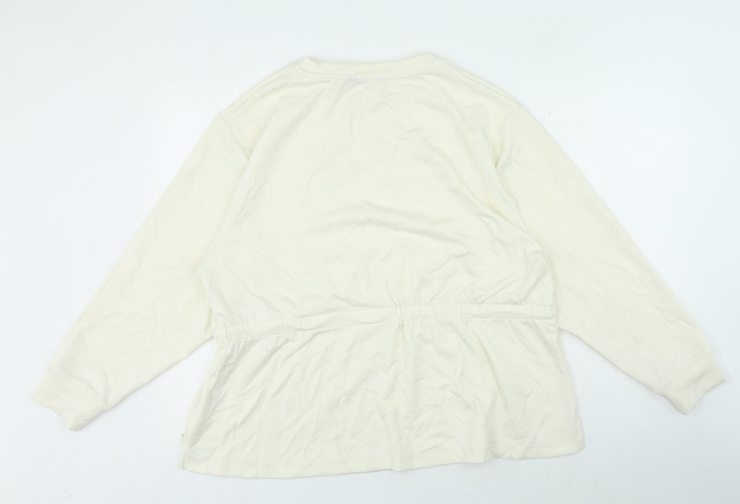 F&F Womens Ivory Polyamide Pullover Sweatshirt Size 16 Tie