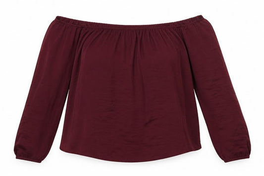 River Island Womens Purple Polyester Basic Blouse Size 8 Off the Shoulder