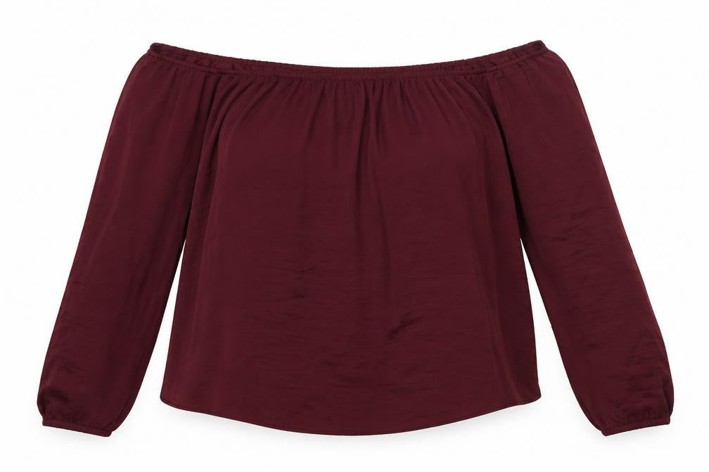 River Island Womens Purple Polyester Basic Blouse Size 8 Off the Shoulder