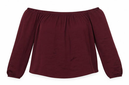 River Island Womens Purple Polyester Basic Blouse Size 8 Off the Shoulder