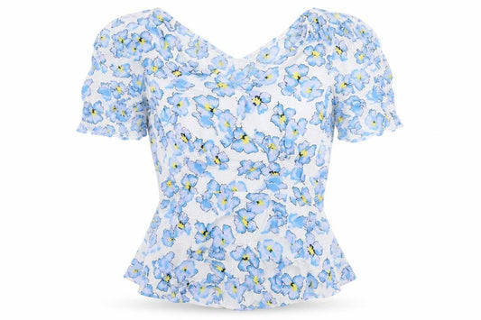 Marks and Spencer Womens White Floral Polyester Camisole Blouse Size 10 V-Neck