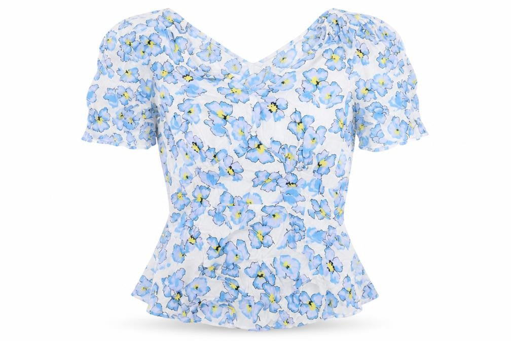 Marks & Spencer Womens White Floral Polyester Camisole Blouse Size 10 V-Neck