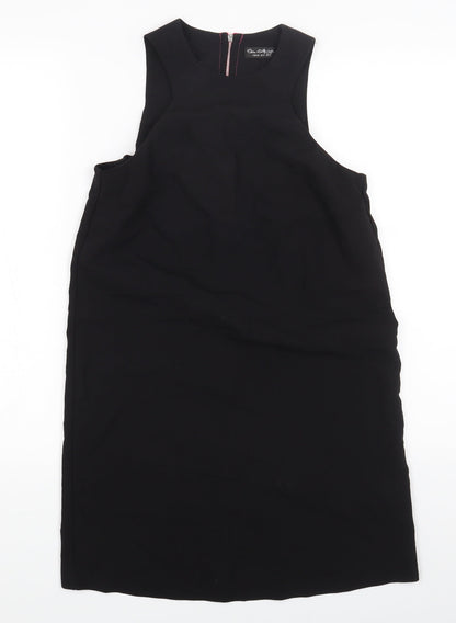 Miss Selfridge Womens Black Polyester Sheath Size 8 Round Neck Zip
