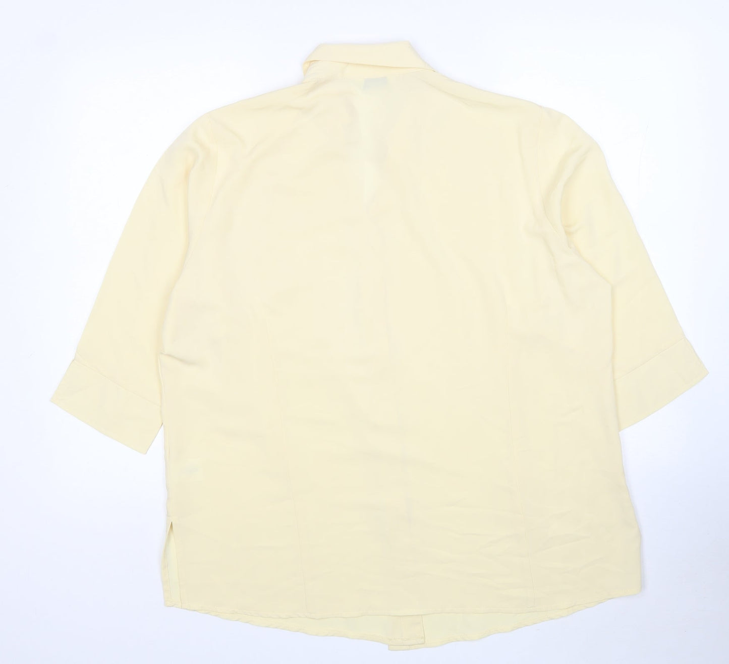 Classic Womens Beige Polyester Basic Button-Up Size 20 Collared