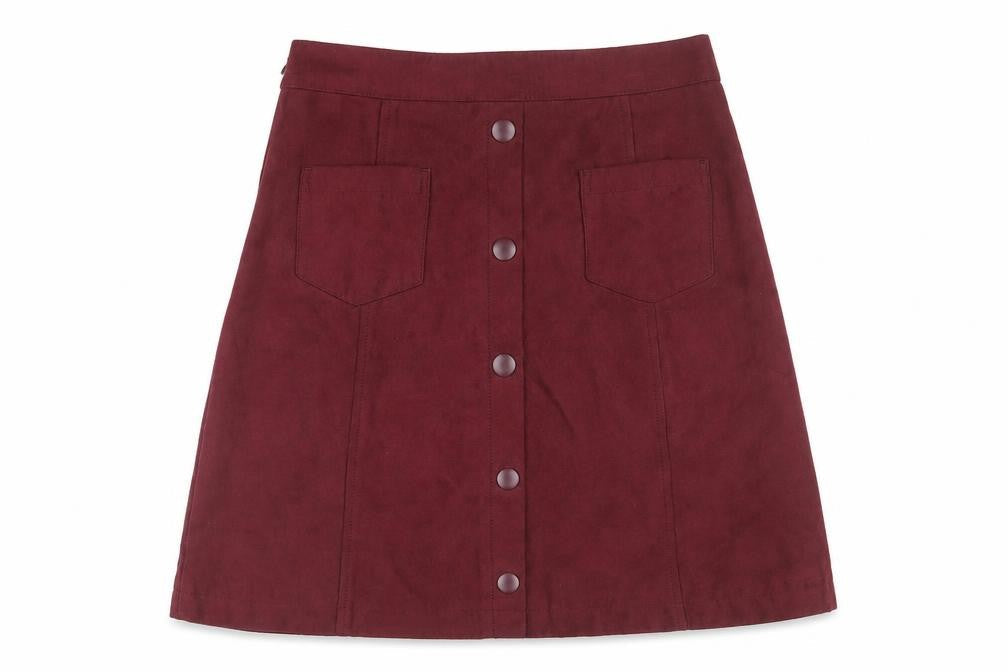 Eifni Womens Red Polyester A-Line Skirt Size S Zip