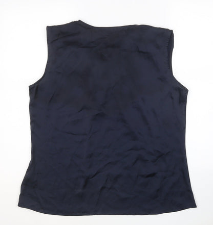 Debenhams Womens Blue Polyester Basic Blouse Size 18 Round Neck