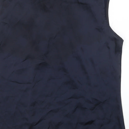 Debenhams Womens Blue Polyester Basic Blouse Size 18 Round Neck