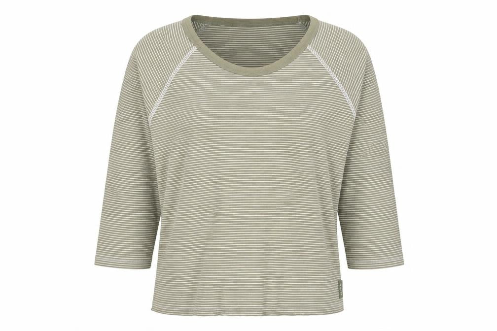 Liz Claiborne Womens Green Round Neck Striped Cotton Pullover Jumper Size L