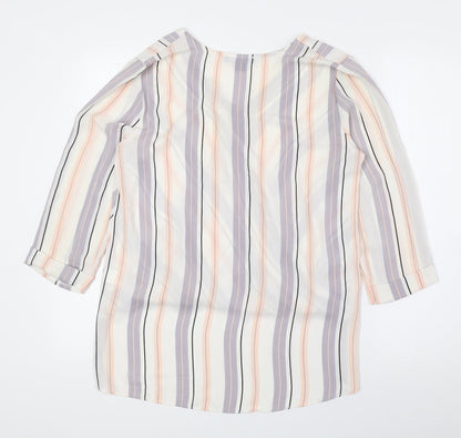Atmosphere Womens Multicoloured Striped Polyester Basic Blouse Size 10 V-Neck