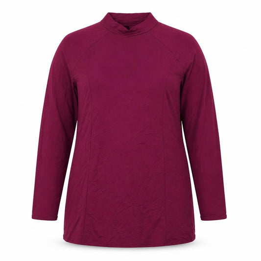 NEXT Womens Purple Nylon Basic Blouse Size 16 Mock Neck