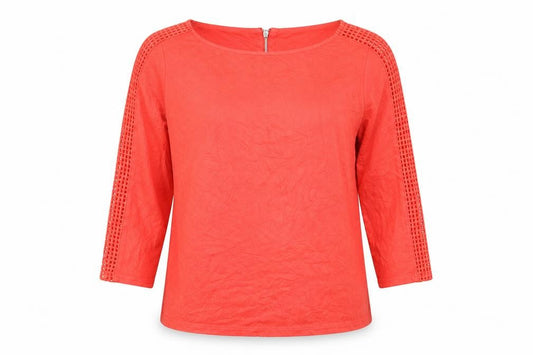Marks and Spencer Womens Orange Viscose Basic Blouse Size 10 Boat Neck
