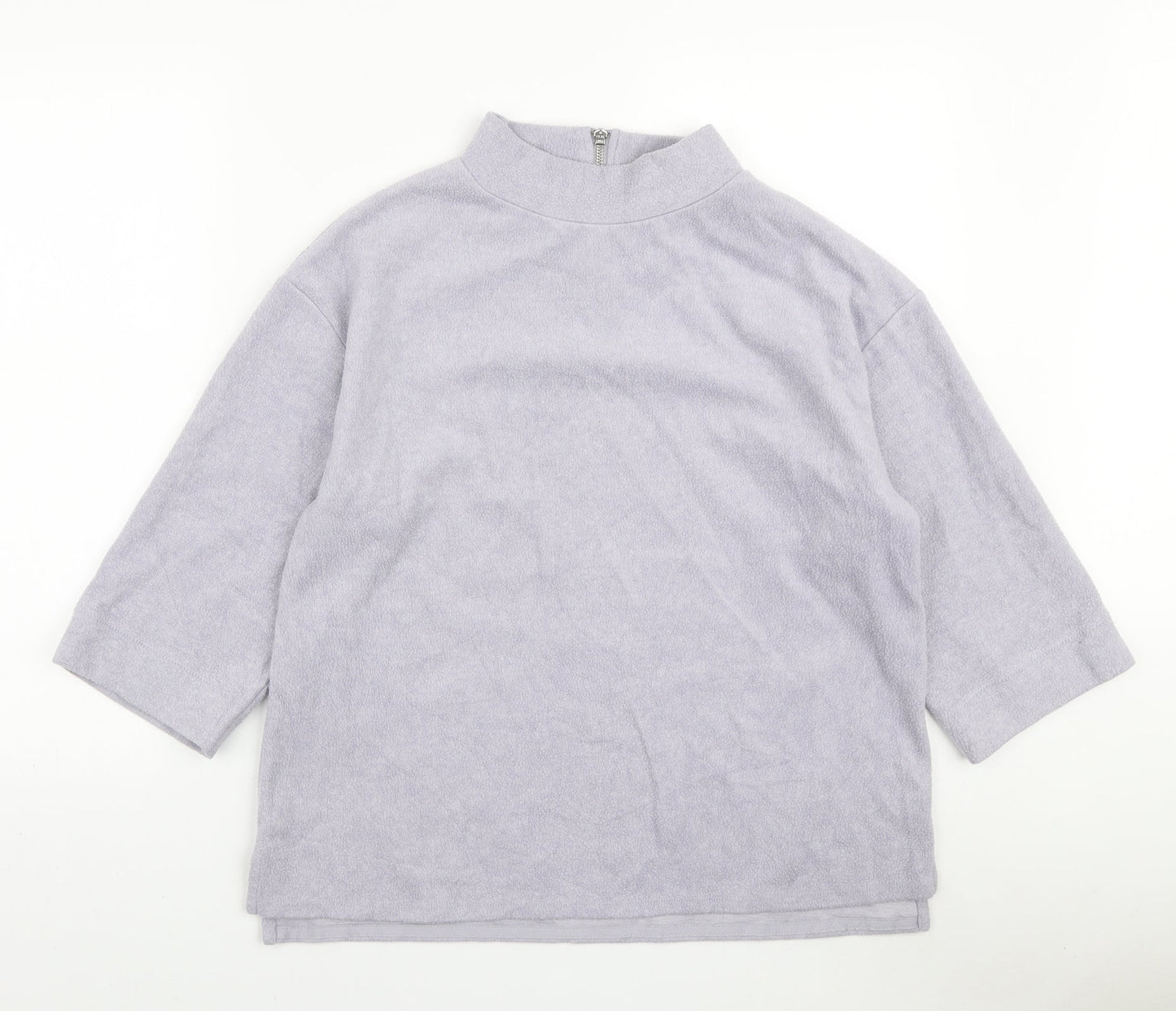 Nutmeg Womens Purple Polyester Pullover Sweatshirt Size 14 Zip