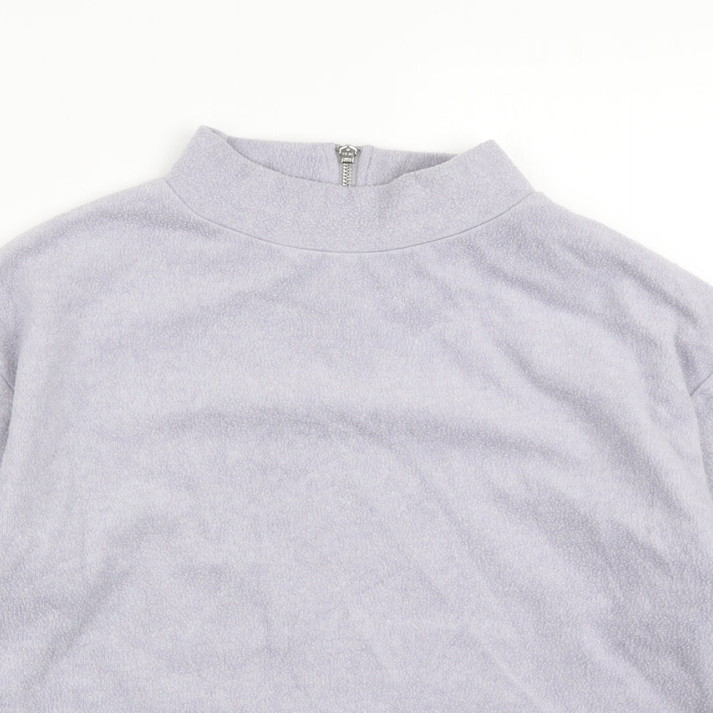 Nutmeg Womens Purple Polyester Pullover Sweatshirt Size 14 Zip
