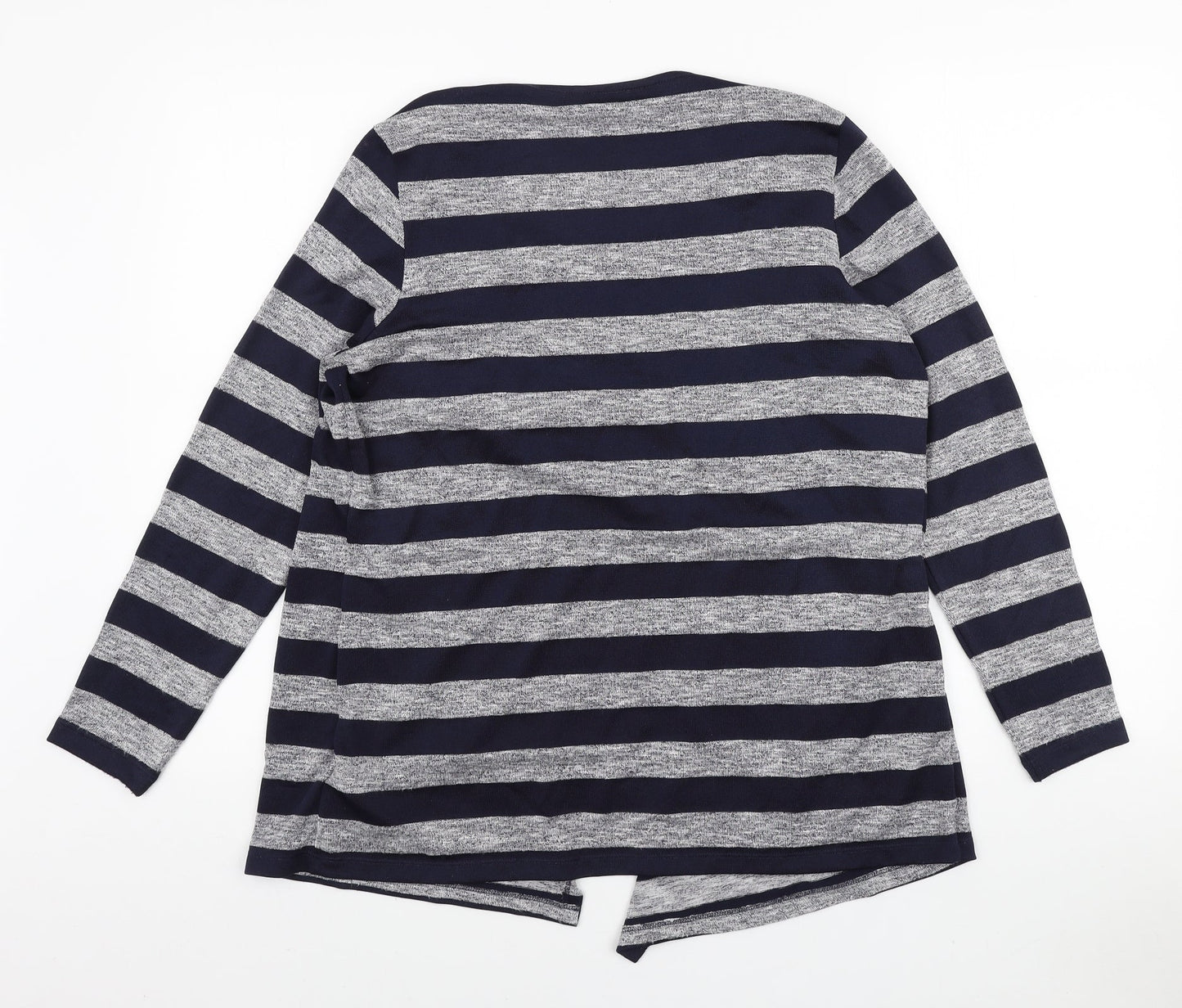 Bonmarché Womens Blue Striped Polyester Basic Blouse Size 12 Round Neck