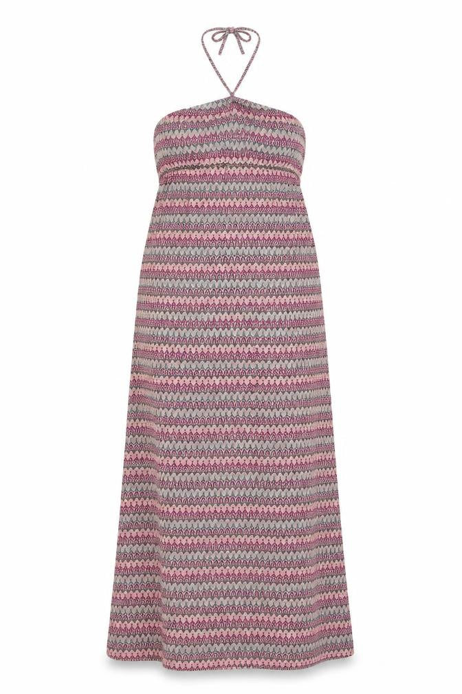 Preworn Womens Multicoloured Geometric Polyester Maxi Size M Halter Pullover