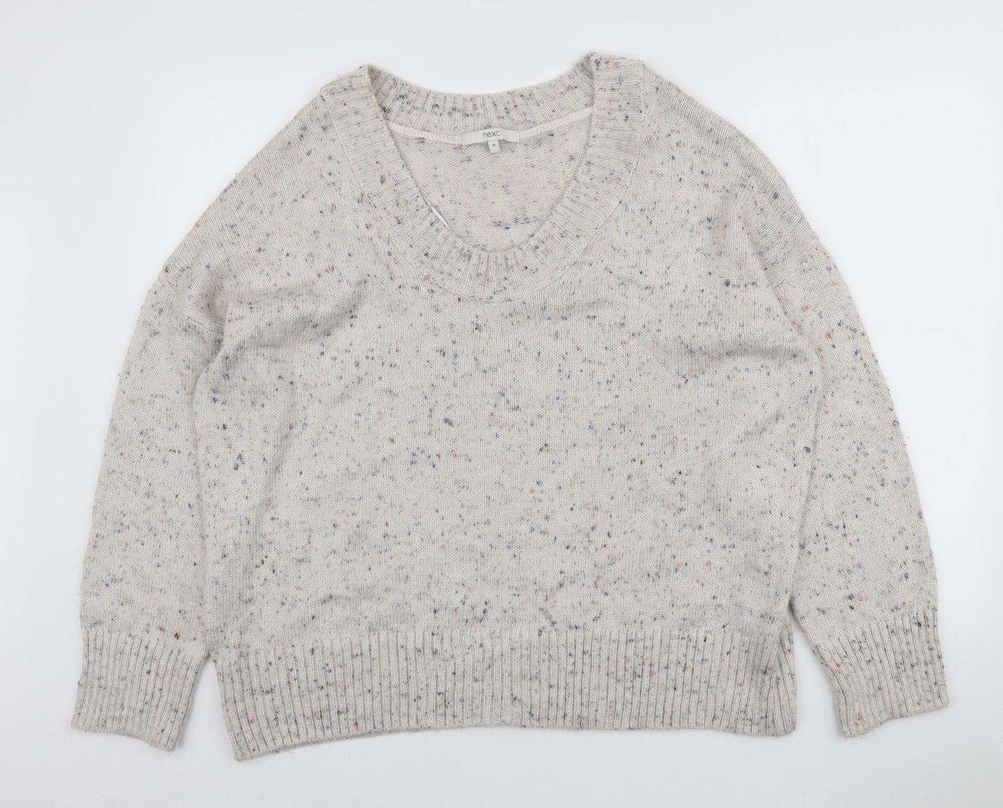 NEXT Womens Ivory Scoop Neck Acrylic Pullover Jumper Size 18