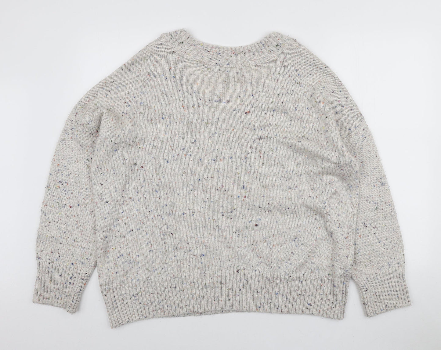 NEXT Womens Ivory Scoop Neck Acrylic Pullover Jumper Size 18