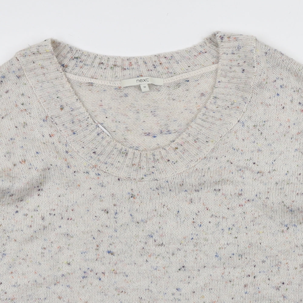 NEXT Womens Ivory Scoop Neck Acrylic Pullover Jumper Size 18