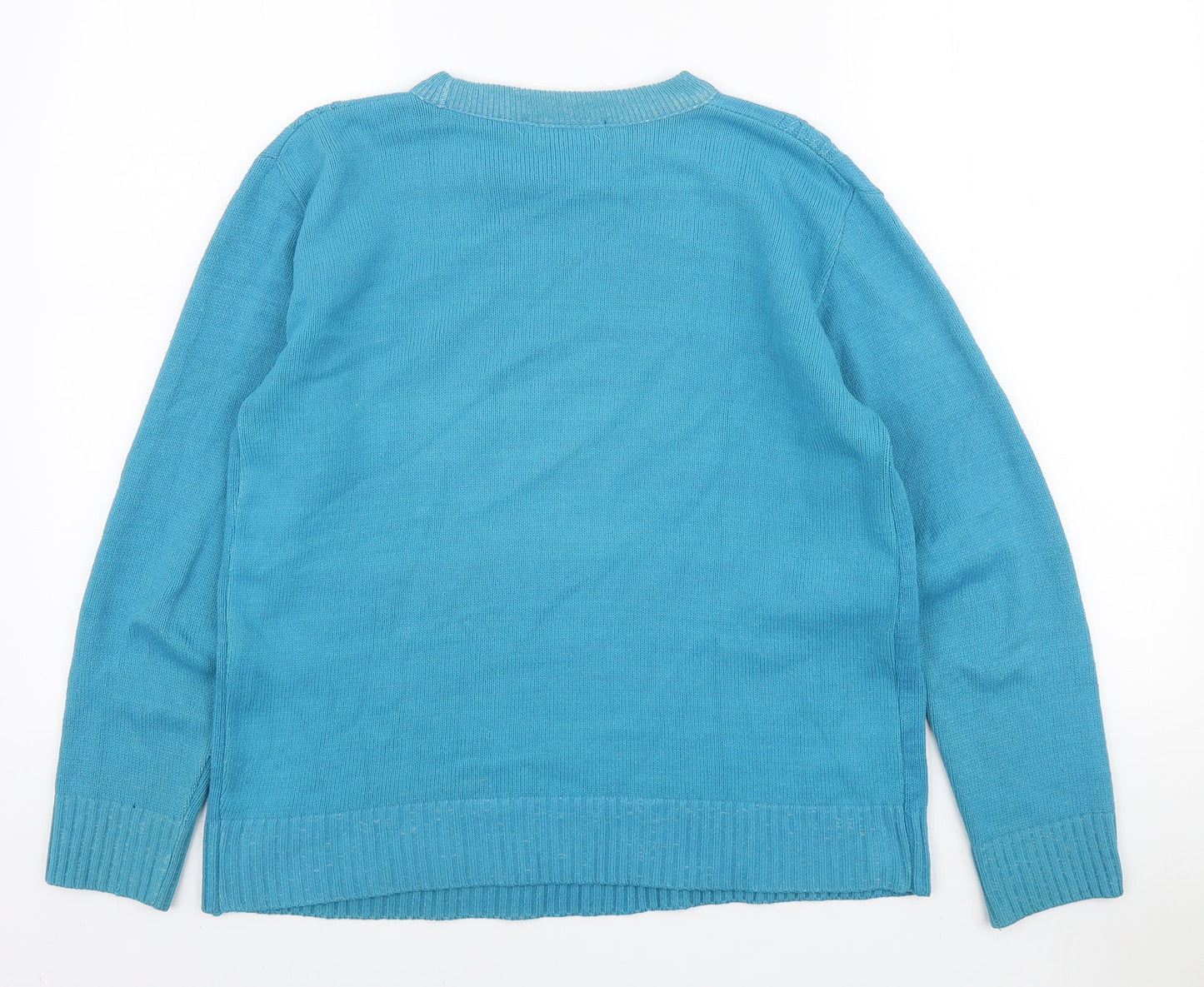 Pure & Natural Womens Blue Round Neck Acrylic Pullover Jumper Size S - Size S/M