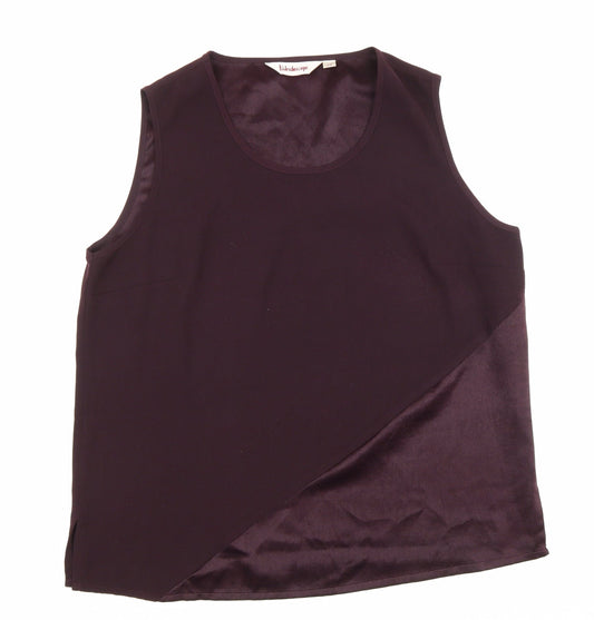 Kaleidoscope Womens Purple Polyester Basic Tank Size 20 Scoop Neck