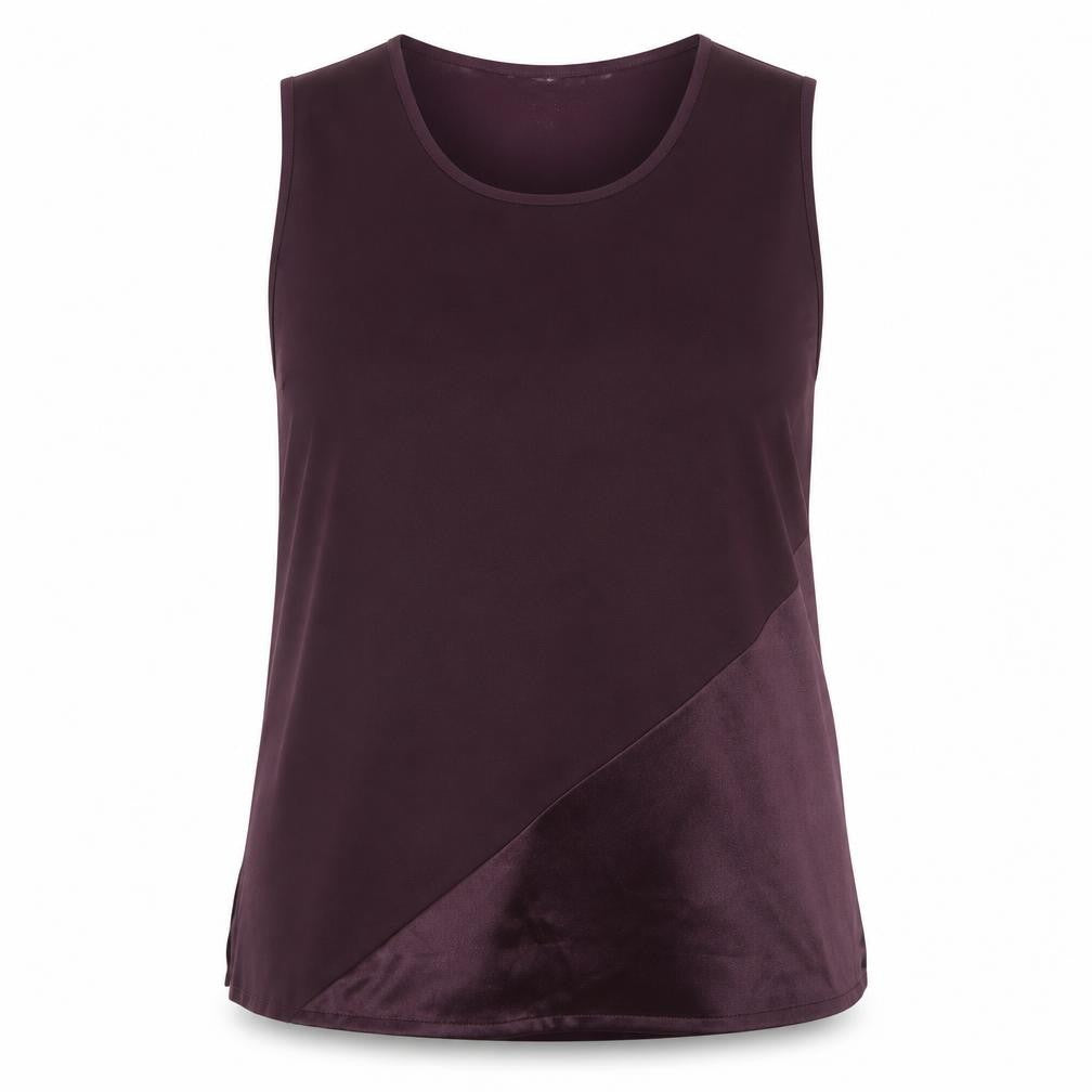 Kaleidoscope Womens Purple Polyester Basic Tank Size 20 Scoop Neck