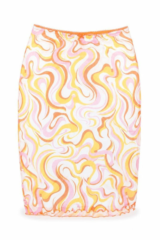 H&M Womens Multicoloured Geometric Polyester Straight & Pencil Skirt Size M Drawstring