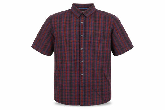 Marks & Spencer Mens Multicoloured Plaid Polyester Button-Up Size L Collared Button