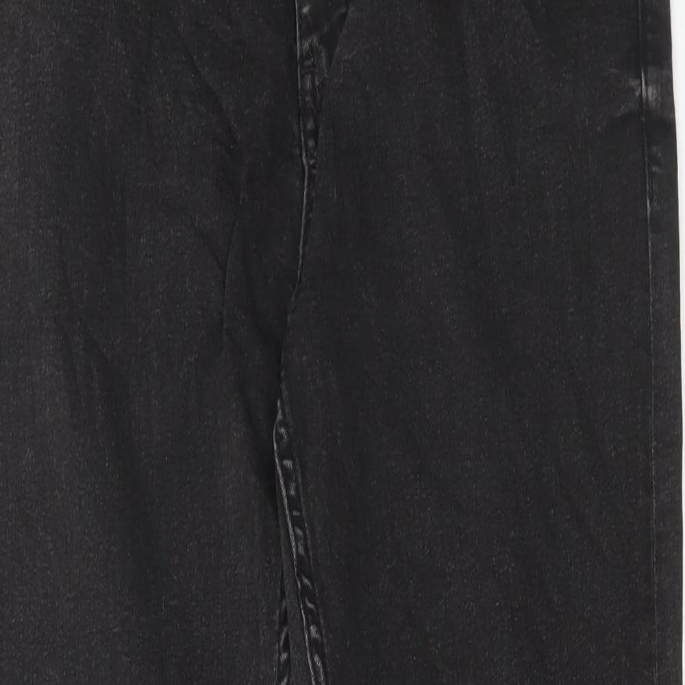 Marks and Spencer Womens Grey Cotton Skinny Jeans Size 12 L29 in Regular Button