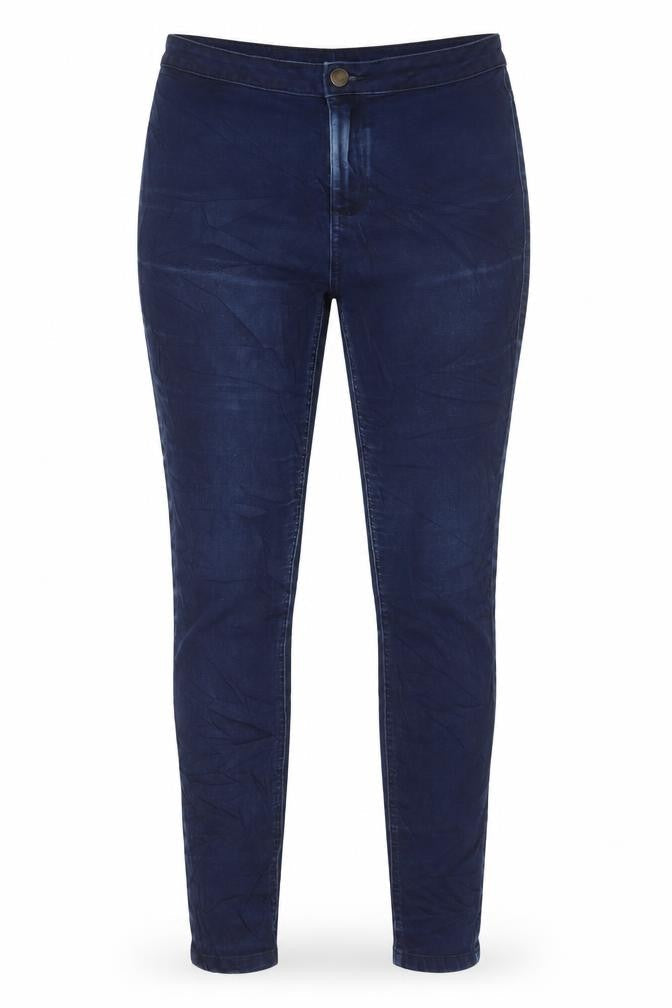 Marks & Spencer Womens Blue Cotton Skinny Jeans Size 12 L28 in Regular Button