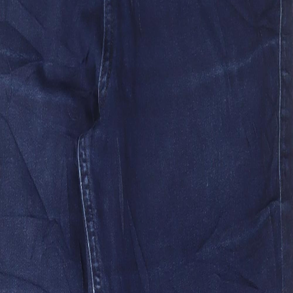 Marks and Spencer Womens Blue Cotton Skinny Jeans Size 12 L28 in Regular Button