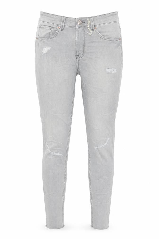Marks & Spencer Womens Grey Cotton Skinny Jeans Size 12 L28 in Regular Button