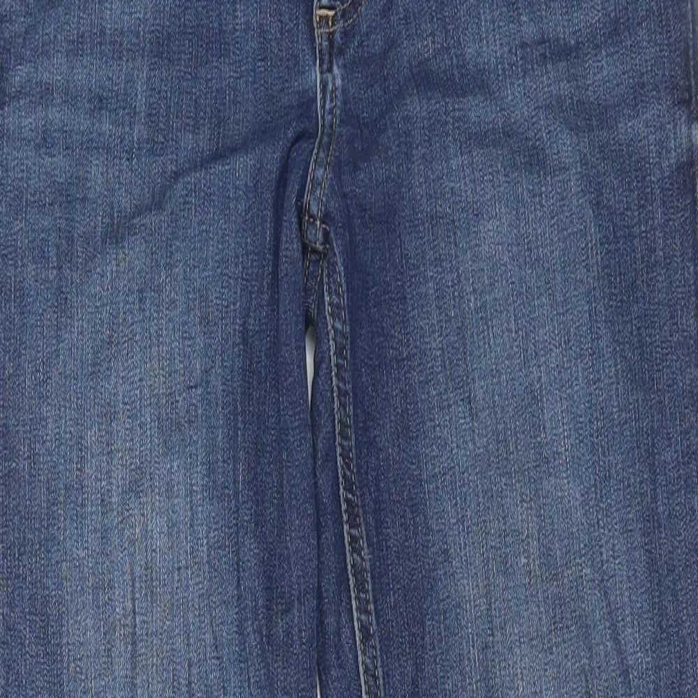 H&M Womens Blue Cotton Skinny Jeans Size 8 L29 in Regular Button