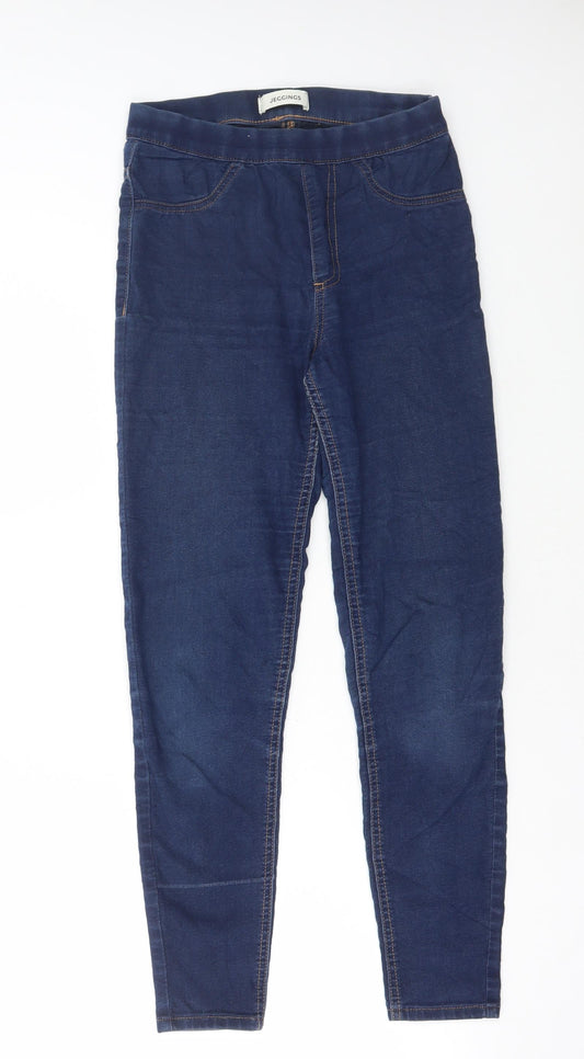 Marks and Spencer Womens Blue Cotton Jegging Jeans Size 6 L26 in Regular