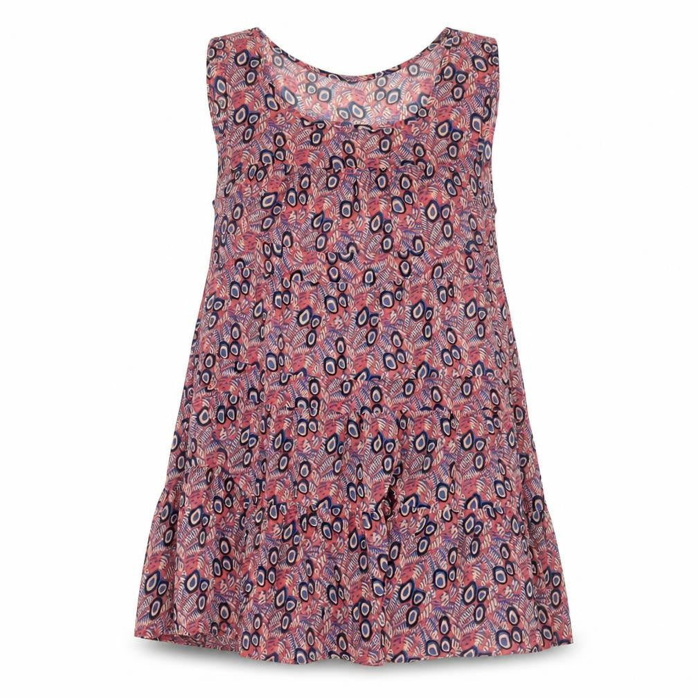 Topshop Womens Pink Geometric Polyester Basic Tank Size 10 Round Neck - Tiered Smock