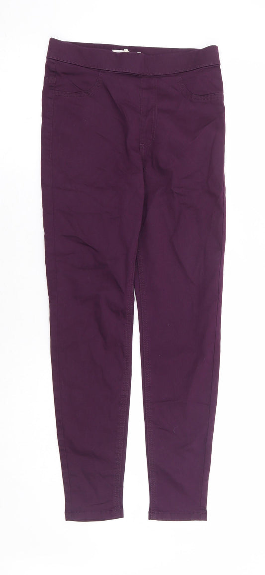 Marks and Spencer Womens Purple Cotton Jegging Jeans Size 8 L26 in Regular - Short Length