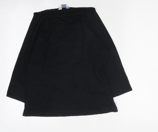 Preworn Womens Black Polyester Jersey T-Shirt Size 14 Round Neck