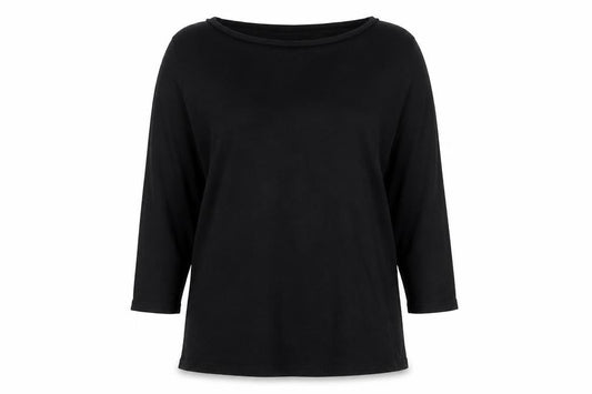 Preworn Womens Black Polyester Jersey T-Shirt Size 14 Round Neck