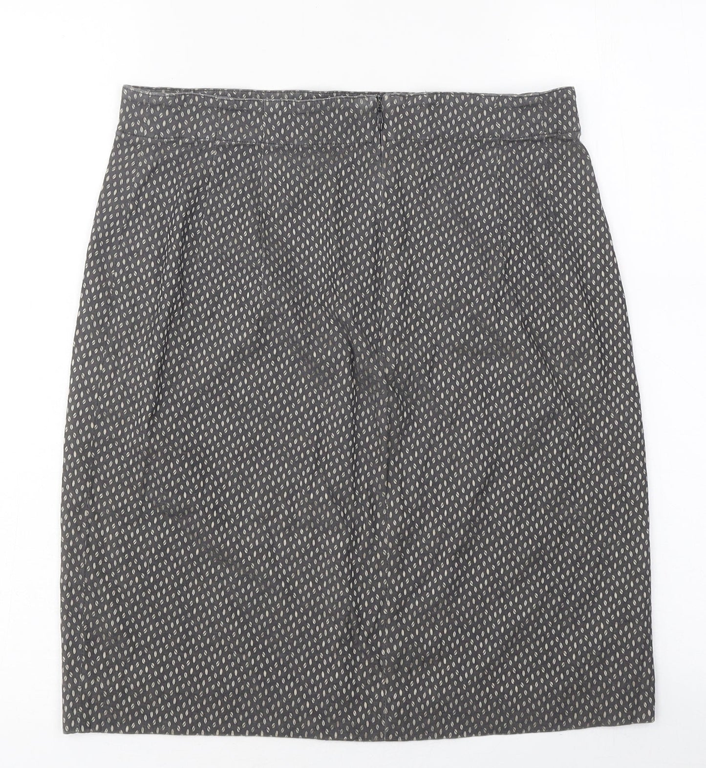 Comma Womens Brown Geometric Polyester A-Line Skirt Size 6 Zip