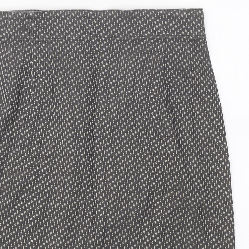 Comma Womens Brown Geometric Polyester A-Line Skirt Size 6 Zip
