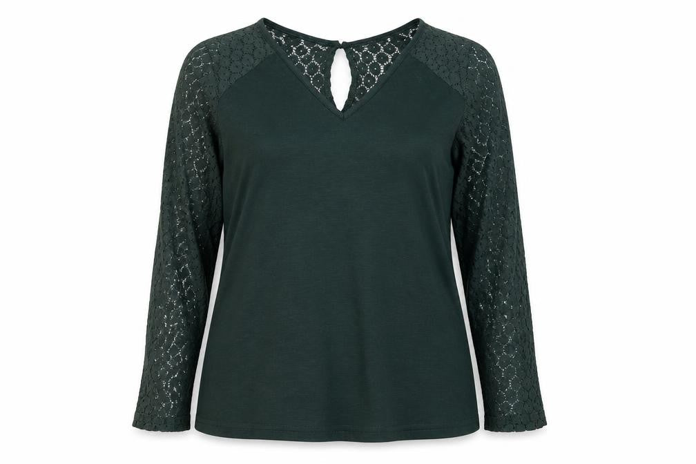 SheIn Womens Green Polyester Basic T-Shirt Size M Round Neck