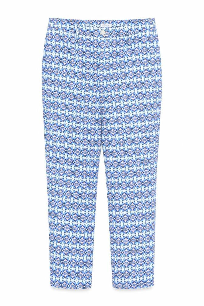 Class Womens Multicoloured Geometric Cotton Trousers Size 8 L22 in Regular Zip