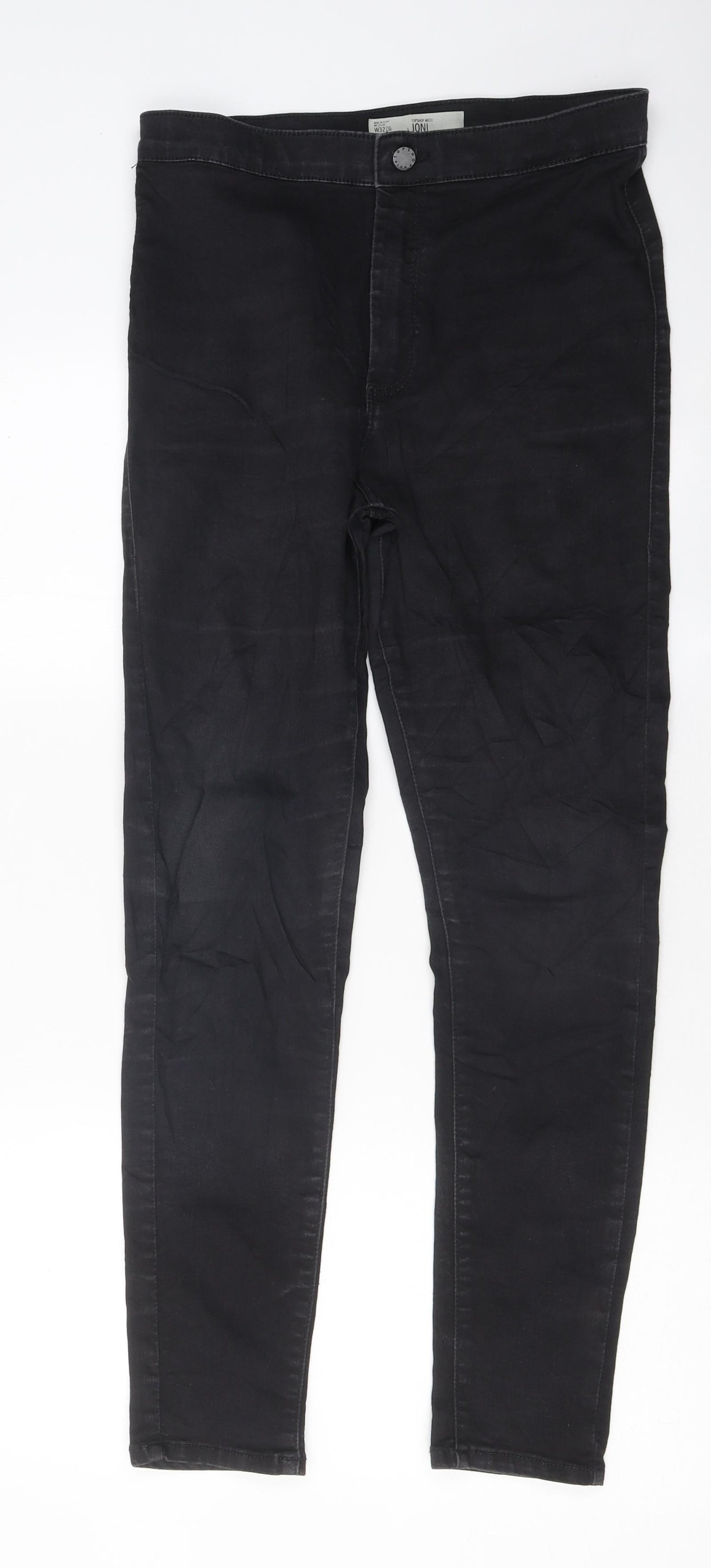 Topshop Womens Black 100% Cotton Skinny Jeans Size 32 L25 in Regular Zip