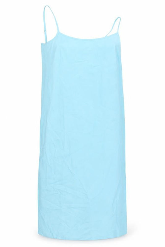 Marks & Spencer Womens Blue Polyester Slip Dress Size 6 Square Neck Pullover